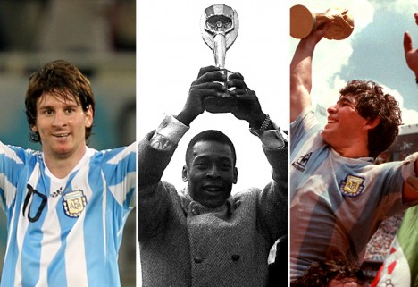 Messi, Pel y Maradona / AFP